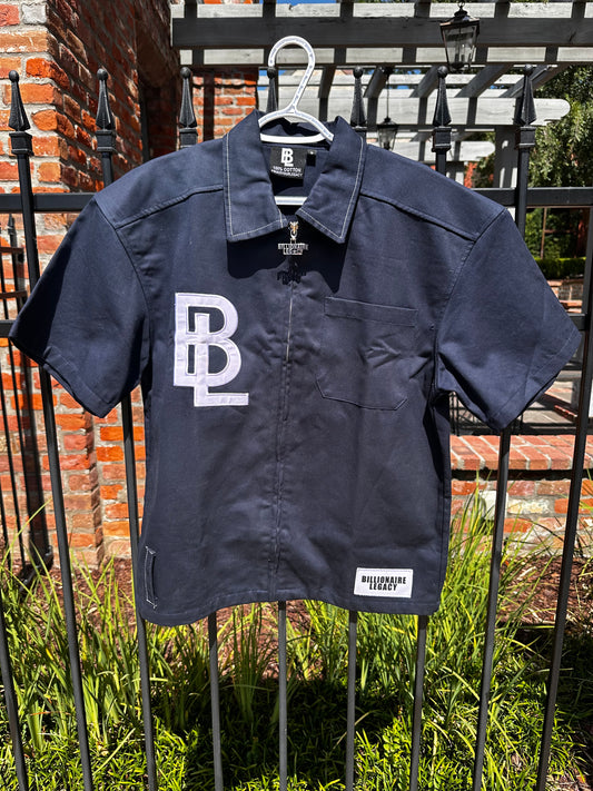 SS25 Navy & White Worker Tee
