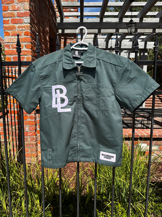 SS25 Green & White Worker Tee