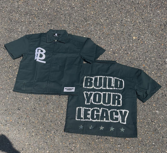 SS25 Green & White Worker Tee