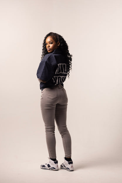 SS25 Navy & White Worker Tee